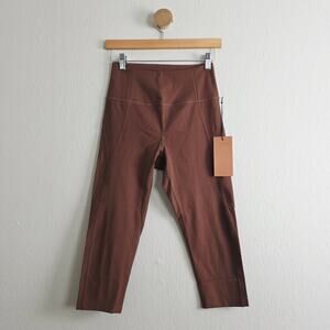 Girlfriend Collective Compressive 7/8 High-Rise Leggings Brown Medium Workout